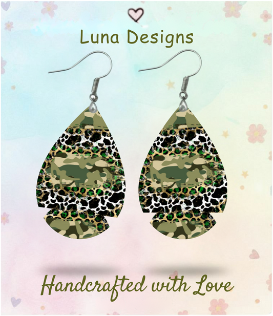 Glitter & Camo Earrings