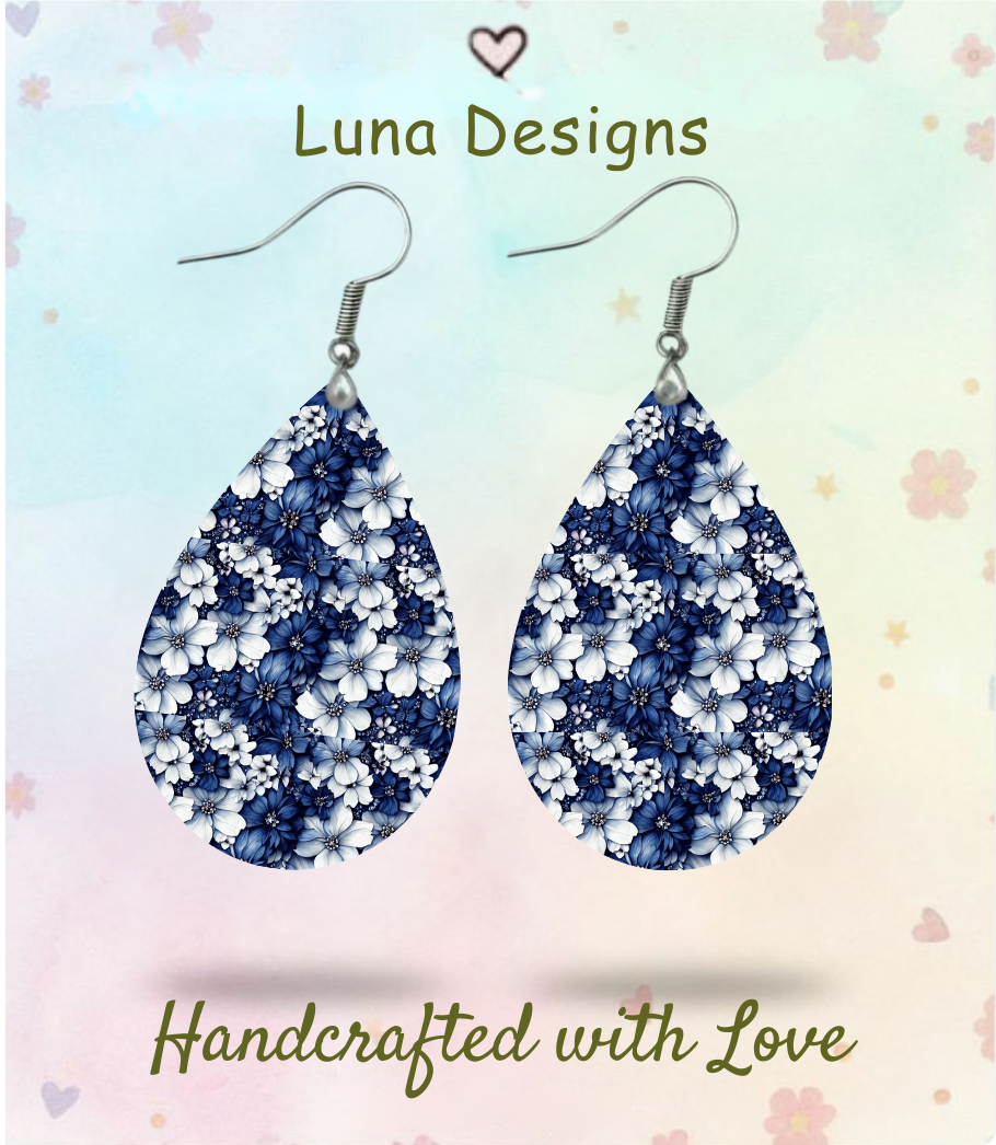 Blue Magnolia Earrings