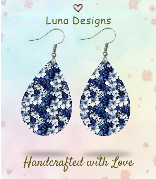 Blue Magnolia Earrings