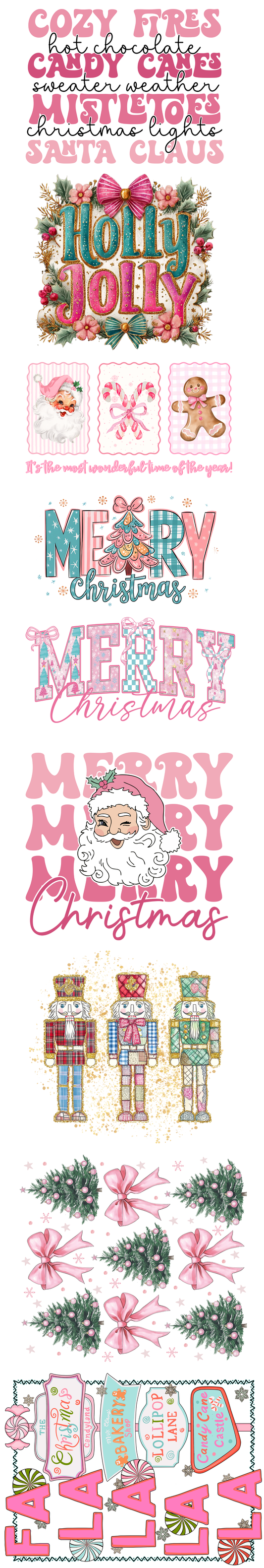 Pink Christmas DTF Gang Sheet