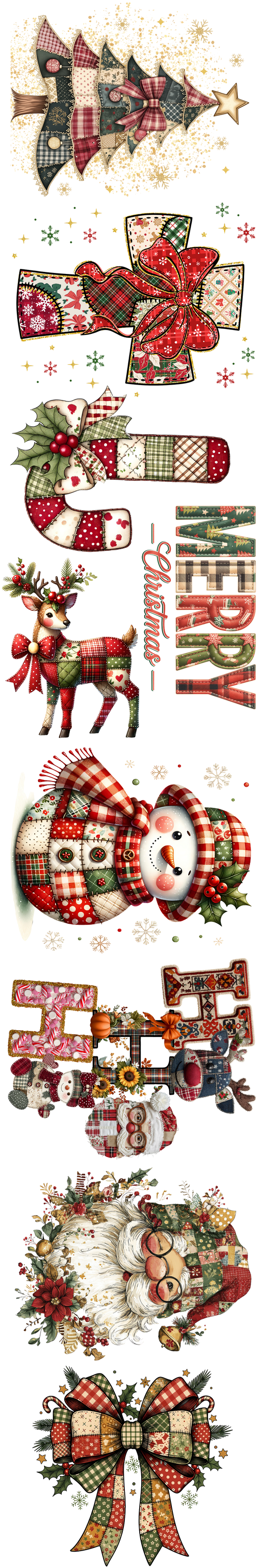 Christmas Patch Work DTF Gang Sheet